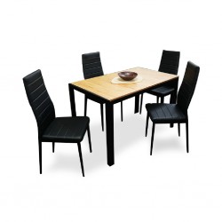 Tithonia Table and 4 Chairs Metal/MDF