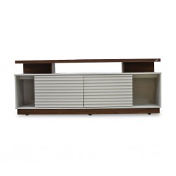 Blumeau Low TV Cabinet  Off White/Walnut PB