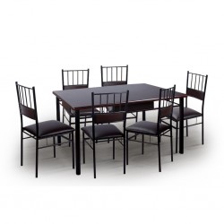 Ixora Table and 6 Chairs Metal/MDF Top