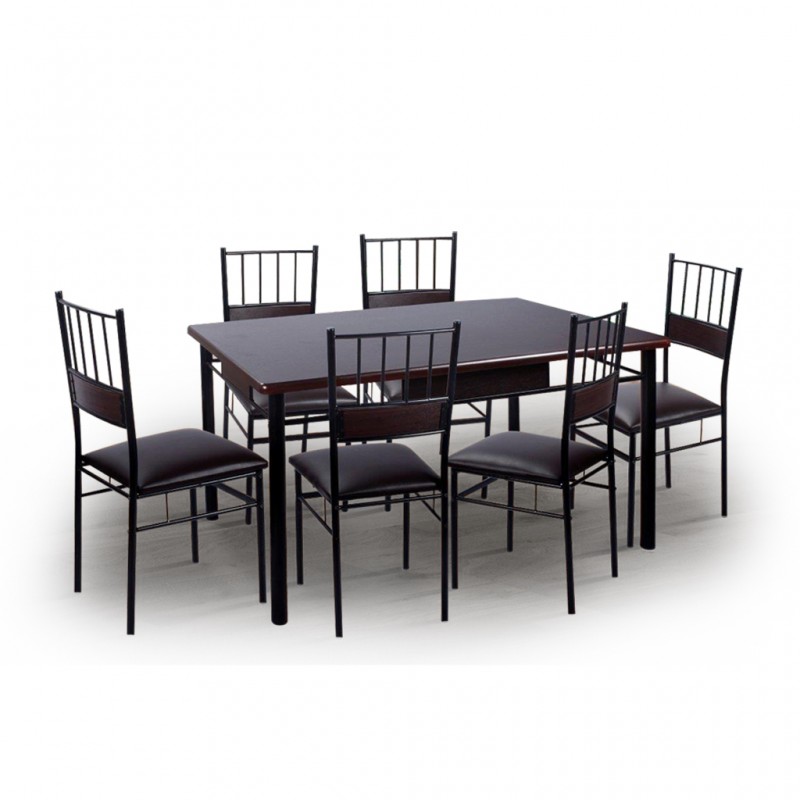 Ixora Table and 6 Chairs Metal/MDF Top Ixora Table and 6 Chairs Metal/MDF Top