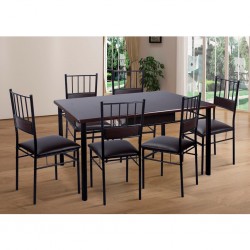 Ixora Table and 6 Chairs Metal/MDF Top