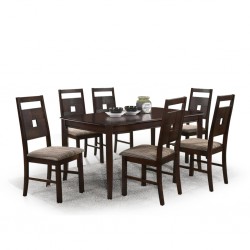 Salome Table and 6 Chairs Mocha Rubberwood