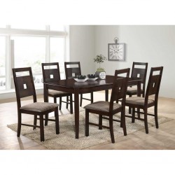 Salome Table and 6 Chairs Mocha Rubberwood