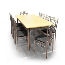 Nolana Table and 8 Chairs Metal/MDF Top