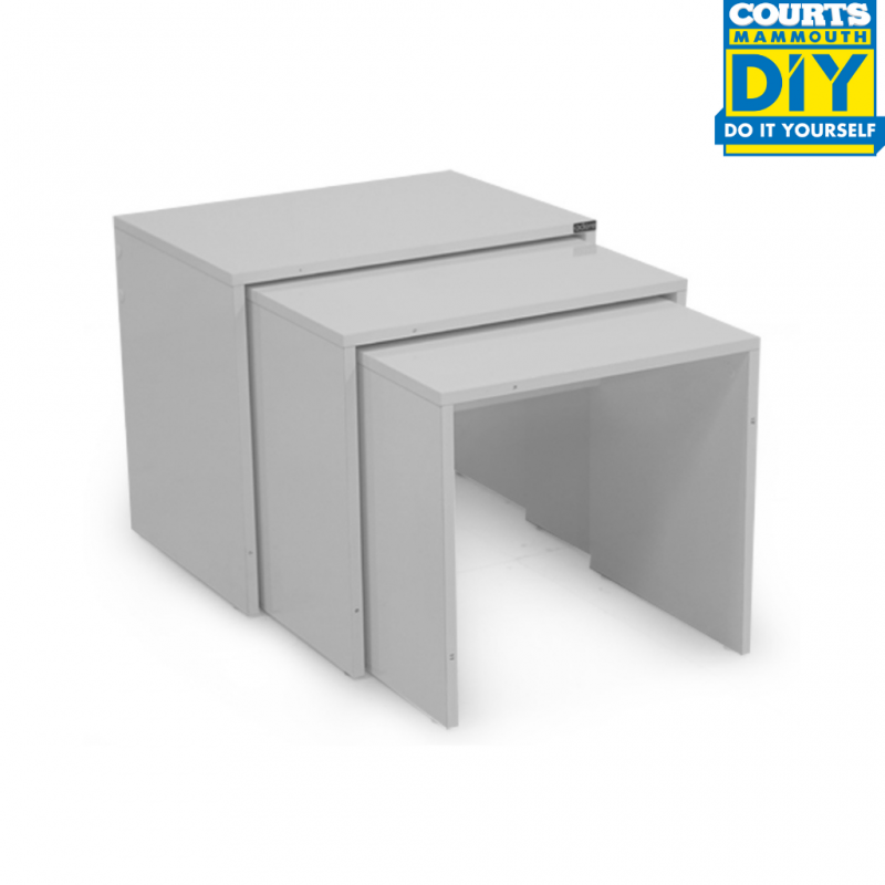 Hawaii Set of 3 Side Tables High Gloss White Color Hawaii Set of 3 Side Tables High Gloss White Color