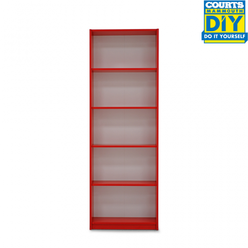 Malden Bookshelf Red Color W/5 Shelves Malden Bookshelf Red Color W/5 Shelves